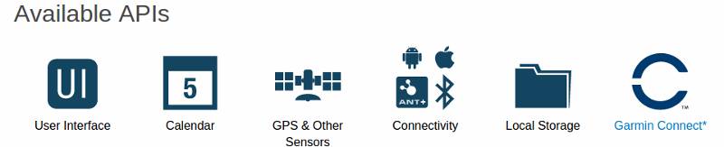 Garmin Connect IQ APIs