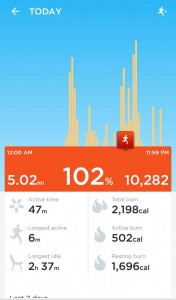 Jawbone UP App - Tagesübersicht