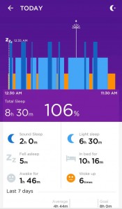 Jawbone UP App - Schlafübersicht