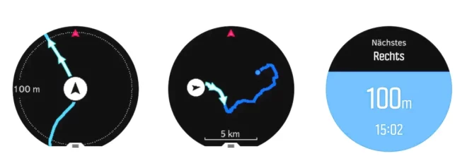 Suunto 5 Peak: Navigationsanzeigen (Screenshot Suunto)