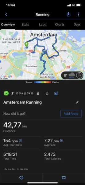Garmin FR265 Test: Marathon in Amsterdam zuverlässig aufgezeichnet