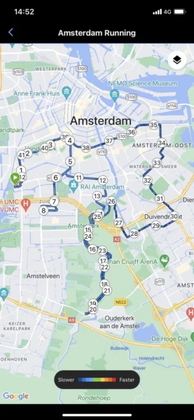 Garmin FR265 Test: Kilometerangaben beim Marathon in Amsterdam