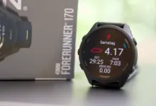 Garmin Forerunner 170 vor der Verpackung mit Laufzusammenfassung
