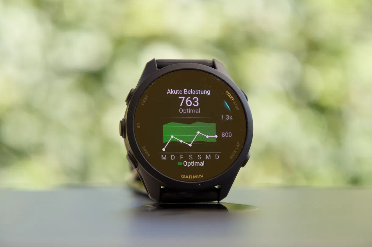 Akute Belastung 763 im optimalen Bereich auf der Garmin Forerunner 170